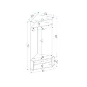 Flur-Eckgarderobe Reina Weiß - Holzwerkstoff - 84 x 177 x 59 cm