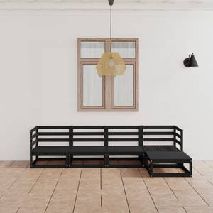 Garten-Lounge-Set (5-teilig) 3009925-2 Schwarz - Massivholz - Holzart/Dekor - 70 x 30 x 70 cm