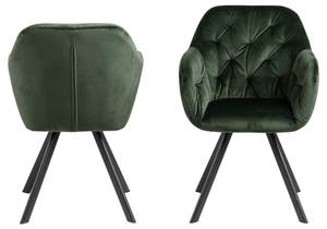 Chaise de salle à manger Lola Vert - Textile - 58 x 82 x 62 cm