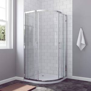 Runddusche BORAS Silber - Glas - 90 x 185 x 90 cm