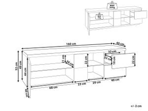 Meuble TV FARADA Marron - Blanc - Bois manufacturé - 160 x 52 x 40 cm