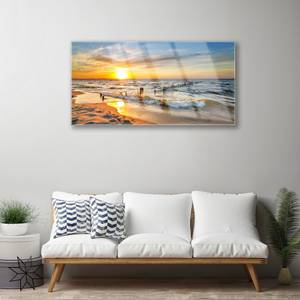 Glasbild Sonne Meer Strand Landschaft 100 x 50 cm