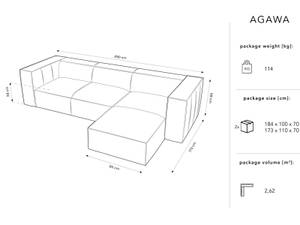 Ecksofa AGAWA 4 Sitzplätze Beige