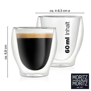 Milano 4x60ml Kaffeegläser doppelwandig Tiefe: 15 cm