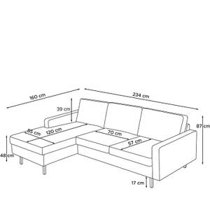 Ecksofa INVIA Dunkelbraun - Ecke davorstehend links - Ottomane davorstehend links