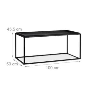 Couchtisch schwarz Schwarz - Holzwerkstoff - Metall - 100 x 46 x 50 cm