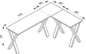 Bureau Lona Blanc - Largeur : 160 cm