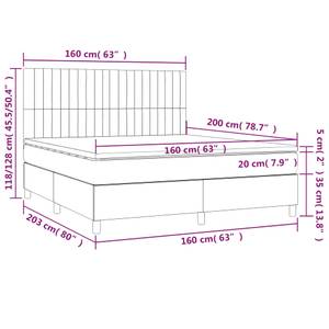 Bettgestell-K-7404 Schwarz - Holzwerkstoff - 160 x 118 x 203 cm