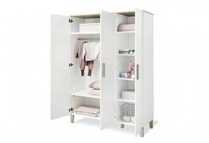 Drehtürenschrank Lumi Weiß - Holzwerkstoff - 135 x 189 x 56 cm