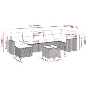 Gartensitzgruppe K5185(8-tlg) Schwarz - Massivholz - 69 x 62 x 66 cm