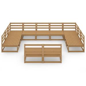 Garten-Lounge-Set (11-teilig) 3009757-1 Braun - Massivholz - Holzart/Dekor - 70 x 67 x 70 cm