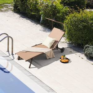 Sonnenliege NP10997 Braun - Metall - 61 x 96 x 165 cm