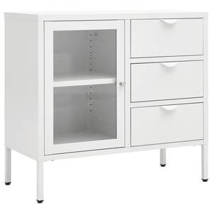 Sideboard BLAT Stahl und Hartglas Weiß Weiß - Metall - 75 x 70 x 35 cm