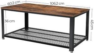 Table basse industrielle JACKY Marron - Métal - 61 x 45 x 107 cm