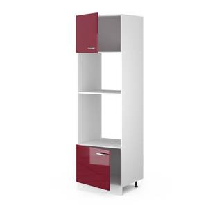 Mikrowellenschrank R-Line 30492 Hochglanz Bordeaux - Weiß