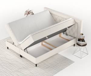 Boxspringbett Avani mit Latex-Topper Creme - Breite: 160 cm