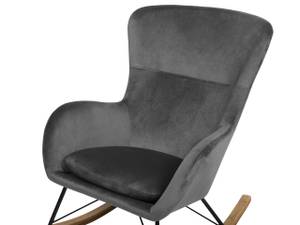 Fauteuil à bascule ELLAN Noir - Gris foncé - Gris - Chêne clair