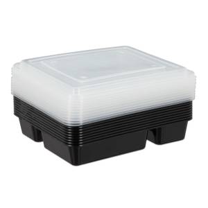 Meal prep container en lot de 24 Noir - Matière plastique - 22 x 5 x 19 cm