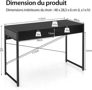 Bureau d'Ordinateur CB10391 Noir