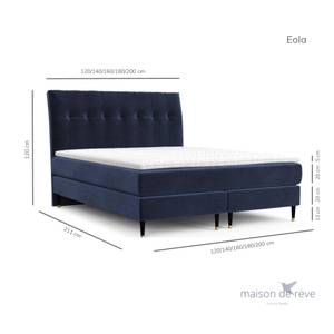 Boxspringbett Eola II Taschenfeder Blau - Breite: 200 cm