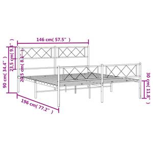 Metall Bettgestell 3032045-4 Weiß - 146 x 196 cm