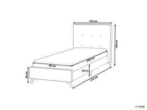 Einzelbett AMBASSADOR Schwarz - Grau