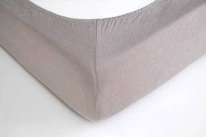 Jersey 180x200 -200x200 Spannbettlaken Silber - Textil - 200 x 32-23 x 200 cm