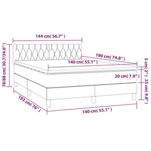 Boxspringbett 3017265-23 Dunkelgrau - 144 x 193 cm