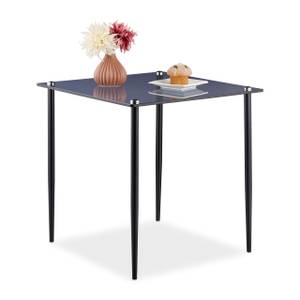 Table d’appoint en verre Noir - Gris - Verre - Métal - 50 x 50 x 50 cm