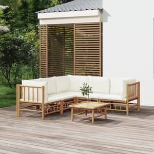 Garten-Lounge-Set 3028492-20 (6-teilig) Weiß - Bambus - 69 x 65 x 69 cm