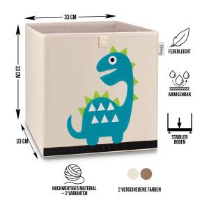 Lifeney Aufbewahrungsbox mit Dino Motiv Kunststoff - 33 x 34 x 2 cm