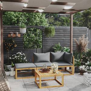 Garten-Lounge-Set (4-teilig) 3009697-27 Grau - Massivholz - Holzart/Dekor - 68 x 29 x 68 cm