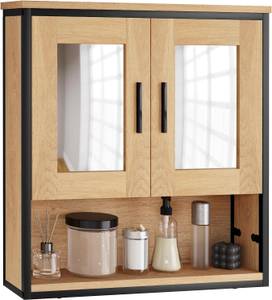 Spiegelschrank Pascal Schwarz - Braun - Holzwerkstoff - 56 x 60 x 13 cm