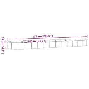 Lit surélevé de jardin 3012742-2 Gris - 140 x 523 cm