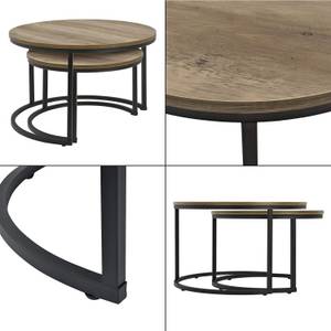 Set de 2 tables basses Christchurch Marron - Bois manufacturé - 74 x 47 x 74 cm