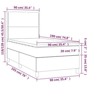 Bettgestell-K-1717 Schwarz - Holzwerkstoff - 90 x 118 x 193 cm