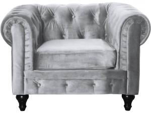 Sessel Chesterfield aus Samt  "Aliza" - Grau