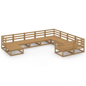 Garten-Lounge-Set (10-teilig) 3009726-1 Braun - Massivholz - Holzart/Dekor - 70 x 30 x 70 cm