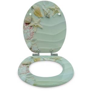 Premium Wc Sitz - Beach Star Beige - Holzwerkstoff - 38 x 5 x 44 cm