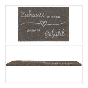 Fußmatte Kokos Zuhause Grau - Weiß - Naturfaser - Kunststoff - 60 x 2 x 40 cm
