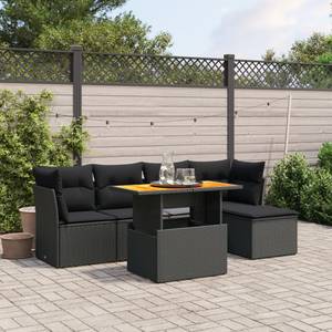 Gartensitzgruppe K6052(6-tlg) Schwarz - Massivholz - 69 x 62 x 62 cm