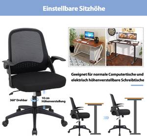 Ergonomischer Bürostuhl Schwarz - Holzwerkstoff - Metall - Kunststoff - Textil - 63 x 103 x 63 cm