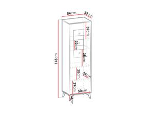 Vitrine - PETER Marron - Bois massif - 54 x 178 x 39 cm