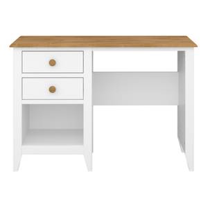 Heston Bureau avec 2 tiroirs, blanc Marron chevreuil