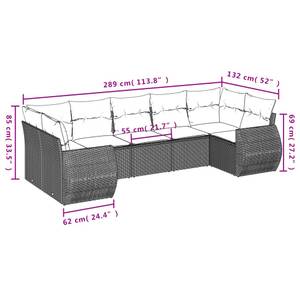 Gartensitzgruppe K6943(7-tlg) Schwarz - Massivholz - 34 x 53 x 55 cm