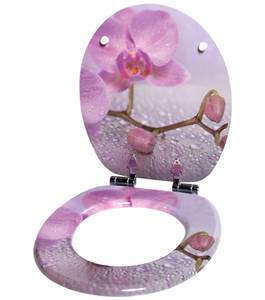 WC-Sitz mit Absenkautomatik Blooming Pink - Holzwerkstoff - 38 x 6 x 47 cm