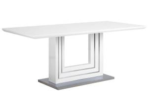 Table de salle à manger KALONA Argenté - Blanc - Bois manufacturé - 90 x 77 x 180 cm