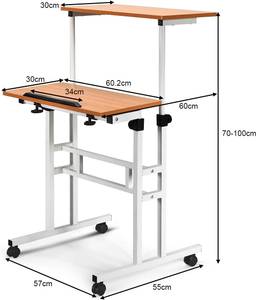 Laptoptisch HW66690 Braun - Holzwerkstoff - 61 x 100 x 60 cm