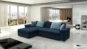 Ecksofa Diana Premium Blaubeerblau - Ecke davorstehend links - Tiefe: 280 cm