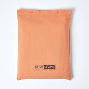 Leinen Spannbettlaken extra hoch Orange - 150 x 200 cm